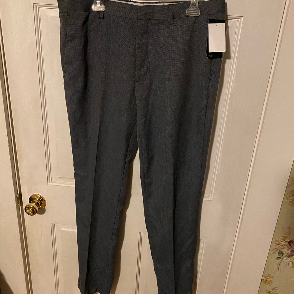 Men's H&M grey checkered dress pants 38x34